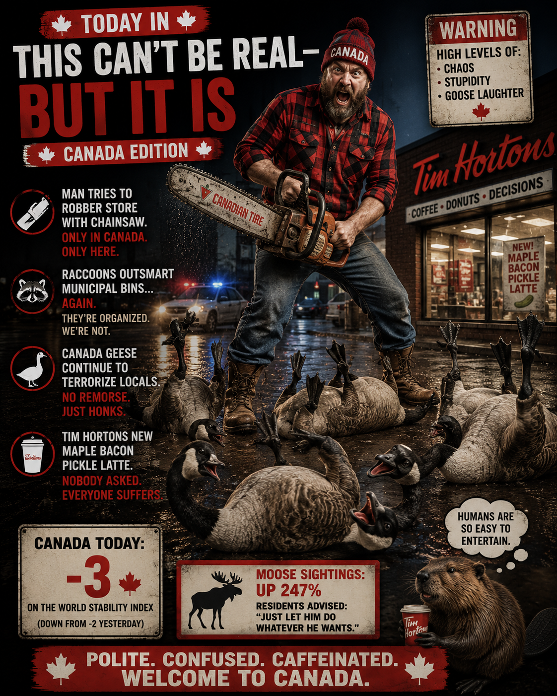 🧨 Today in “This Can’t Be Real — But It Is” — Canada Edition
